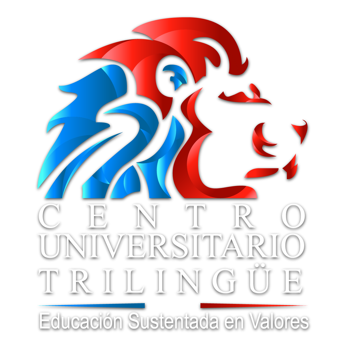 Logo centro universitario trilingue letras blancas